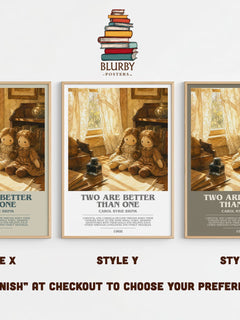 Two Are Better Than One bookish print in frame leaning in hallway – coming of age wall art