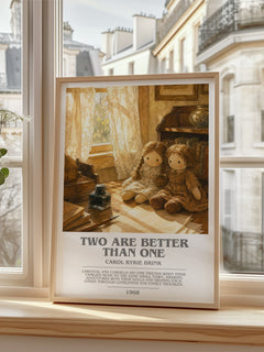 Two Are Better Than One bookish poster colour and style options – Carol Ryrie Brink book art