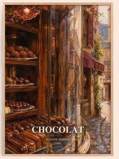 Chocolat watercolour book poster by Joanne Harris – framed literary art print
