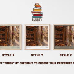Chocolat literary print in frame leaning in hallway – contemporary fiction wall art