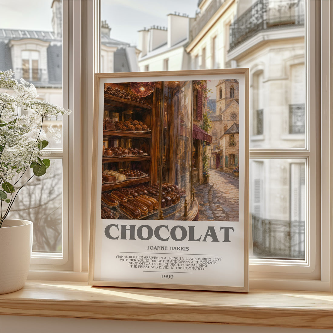 Chocolat bookish poster colour and style options – Joanne Harris book art