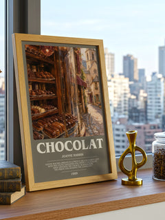 Chocolat bookish print framed by window – literary home decor