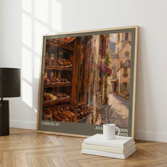 Chocolat literary print framed by window – literary home decor