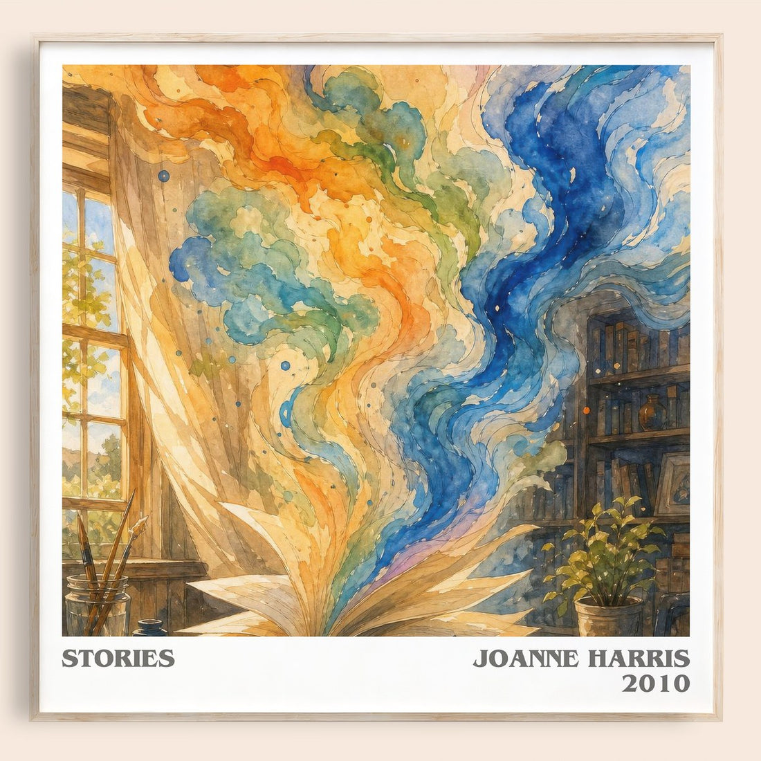 Stories literary book poster by Joanne Harris – framed literary art print