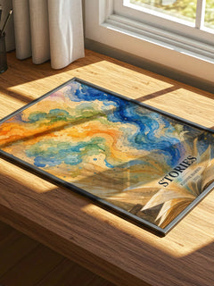 Stories watercolour book poster framed on wall – literary fiction wall art