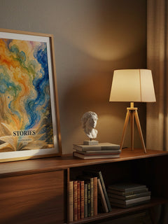Stories watercolour print on bookshelf – Joanne Harris fan gift