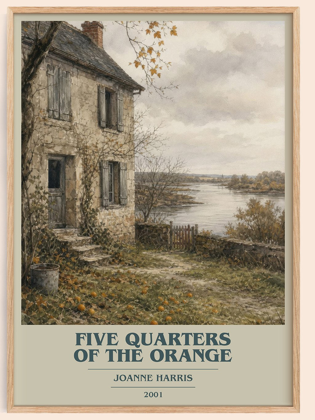 Five quarters of the orange book cover book poster by Joanne Harris – framed literary art print