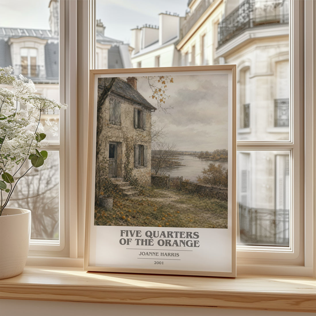 Five quarters of the orange book cover poster colour and style options – Joanne Harris book art