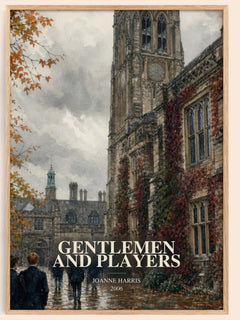Gentlemen and players watercolour book poster by Joanne Harris – framed literary art print