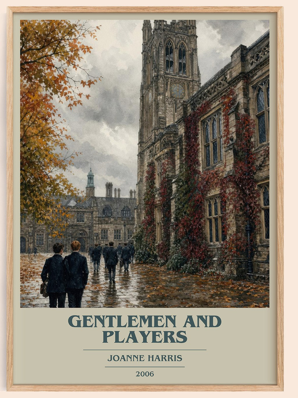Gentlemen and players book cover book poster by Joanne Harris – framed literary art print