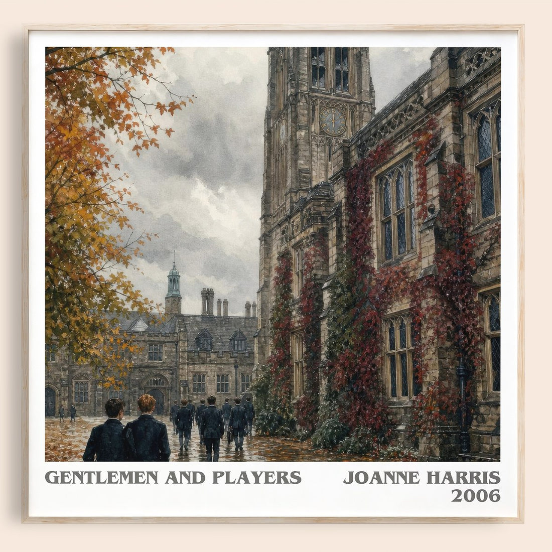 Gentlemen and players literary book poster by Joanne Harris – framed literary art print