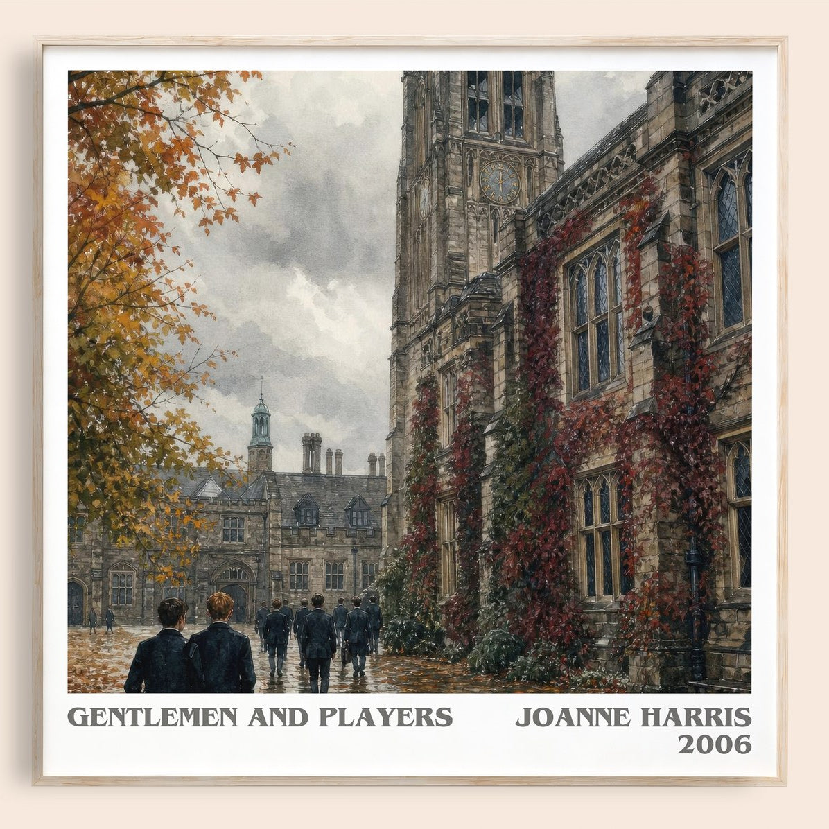 Gentlemen and players literary book poster by Joanne Harris – framed literary art print