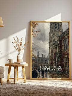 Gentlemen and players watercolour print in frame leaning in hallway – thriller wall art