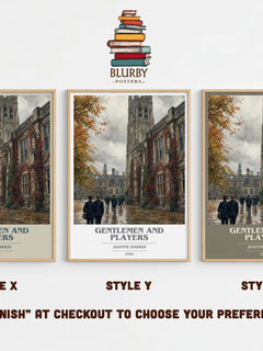 Gentlemen and players book cover print in frame leaning in hallway – thriller wall art
