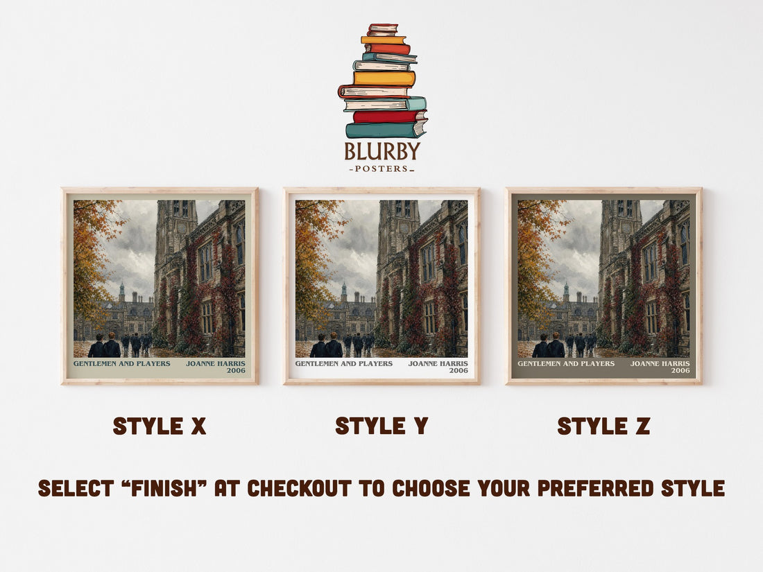 Gentlemen and players literary print in frame leaning in hallway – thriller wall art (mockup)