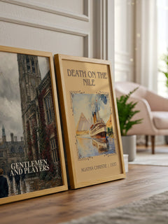 Gentlemen and players watercolour print framed by window – literary home decor