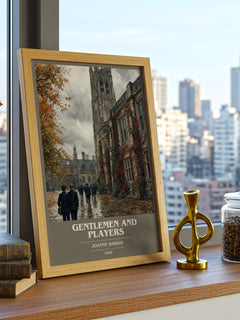 Gentlemen and players book cover print framed by window – literary home decor