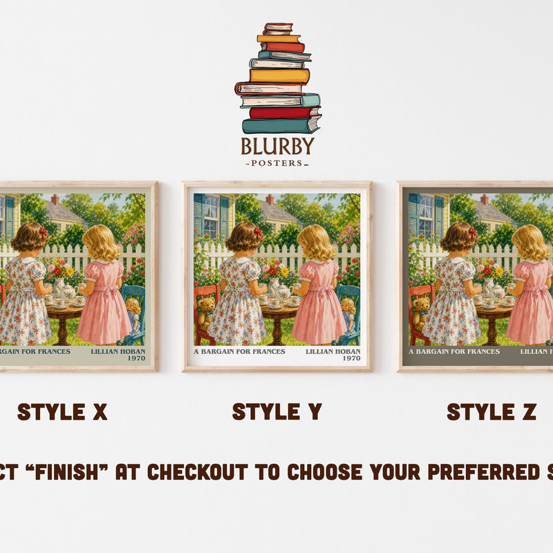 A Bargain for Frances literary print in frame leaning in hallway – childrens wall art