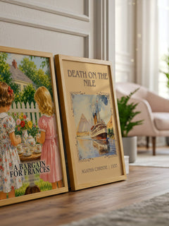 A Bargain for Frances watercolour print framed by window – literary home decor