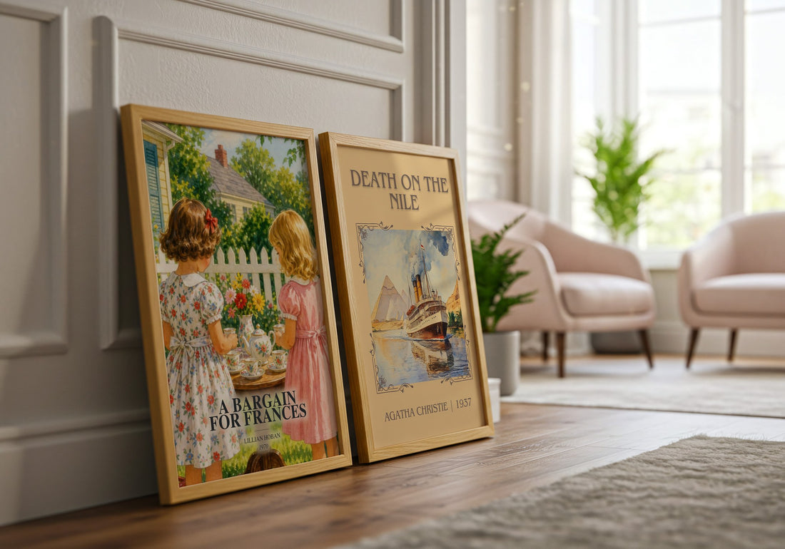 A Bargain for Frances watercolour print framed by window – literary home decor