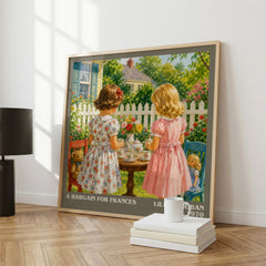 A Bargain for Frances literary print framed by window – literary home decor