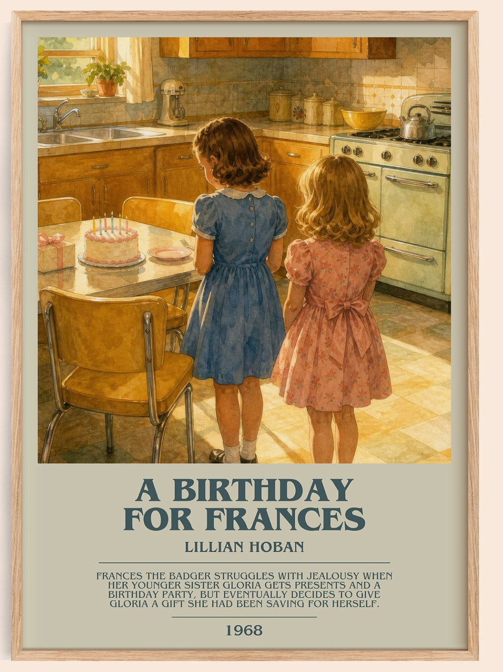 A birthday for Frances bookish book poster by Lillian Hoban – framed literary art print