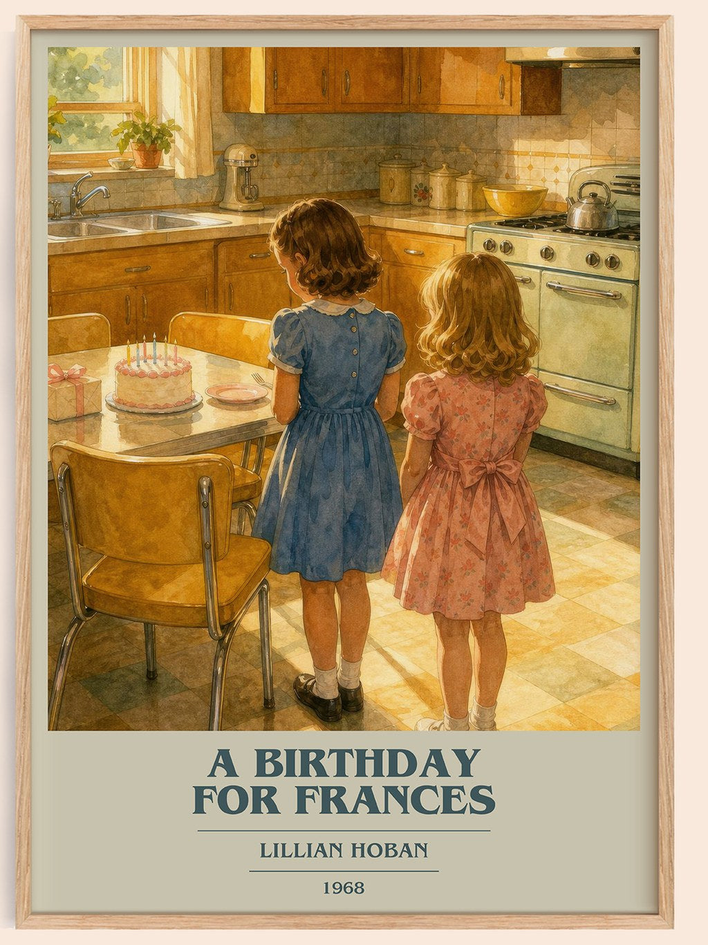 A birthday for Frances book cover book poster by Lillian Hoban – framed literary art print