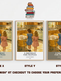 A birthday for Frances book cover print in frame leaning in hallway – childrens wall art
