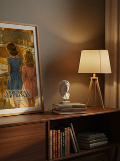 A birthday for Frances watercolour print on bookshelf – Lillian Hoban fan gift