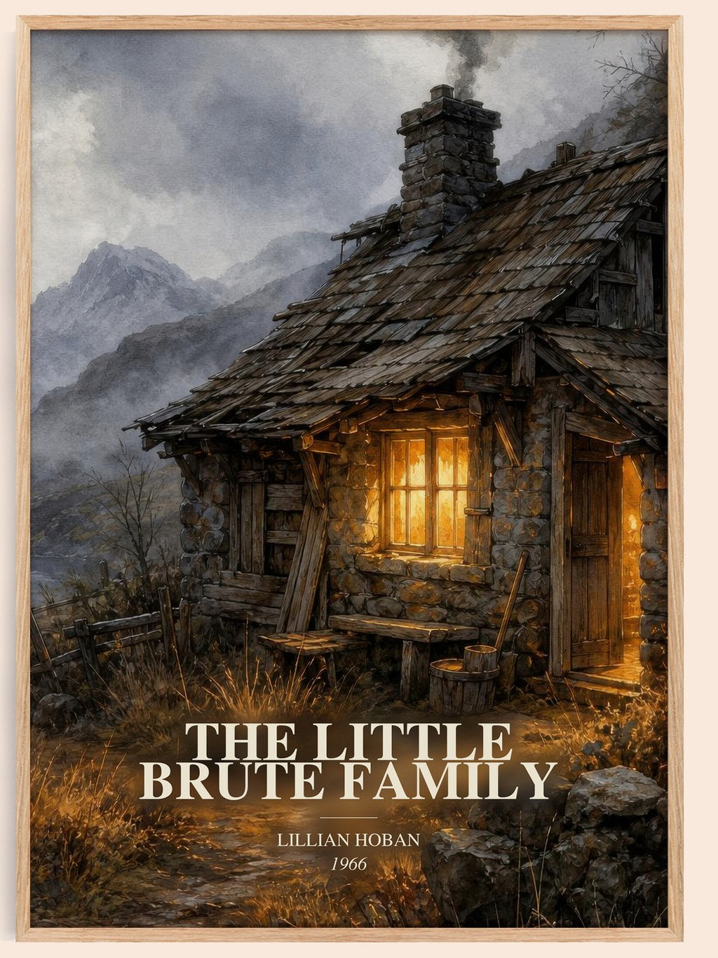 The little Brute family watercolour book poster by Lillian Hoban – framed literary art print