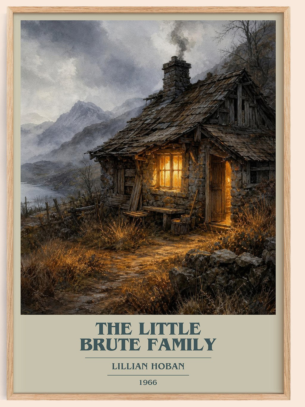 The little Brute family book cover book poster by Lillian Hoban – framed literary art print