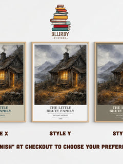The little Brute family book cover print in frame leaning in hallway – childrens wall art