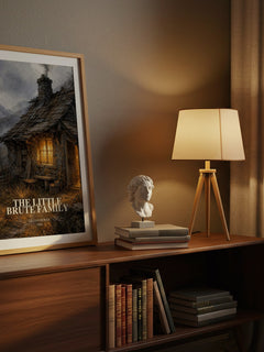 The little Brute family watercolour print on bookshelf – Lillian Hoban fan gift