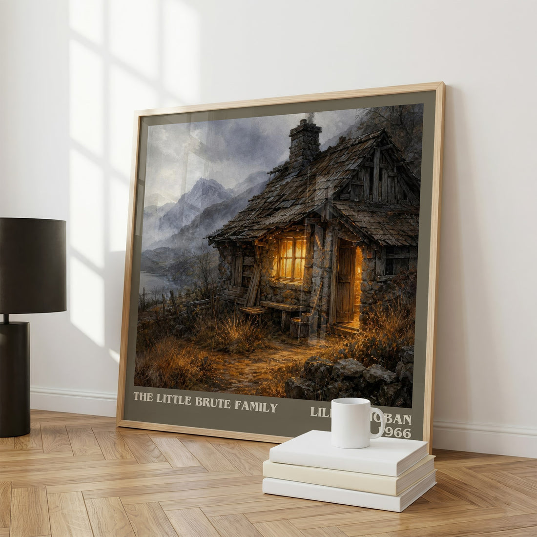 The little Brute family literary print framed by window – literary home decor