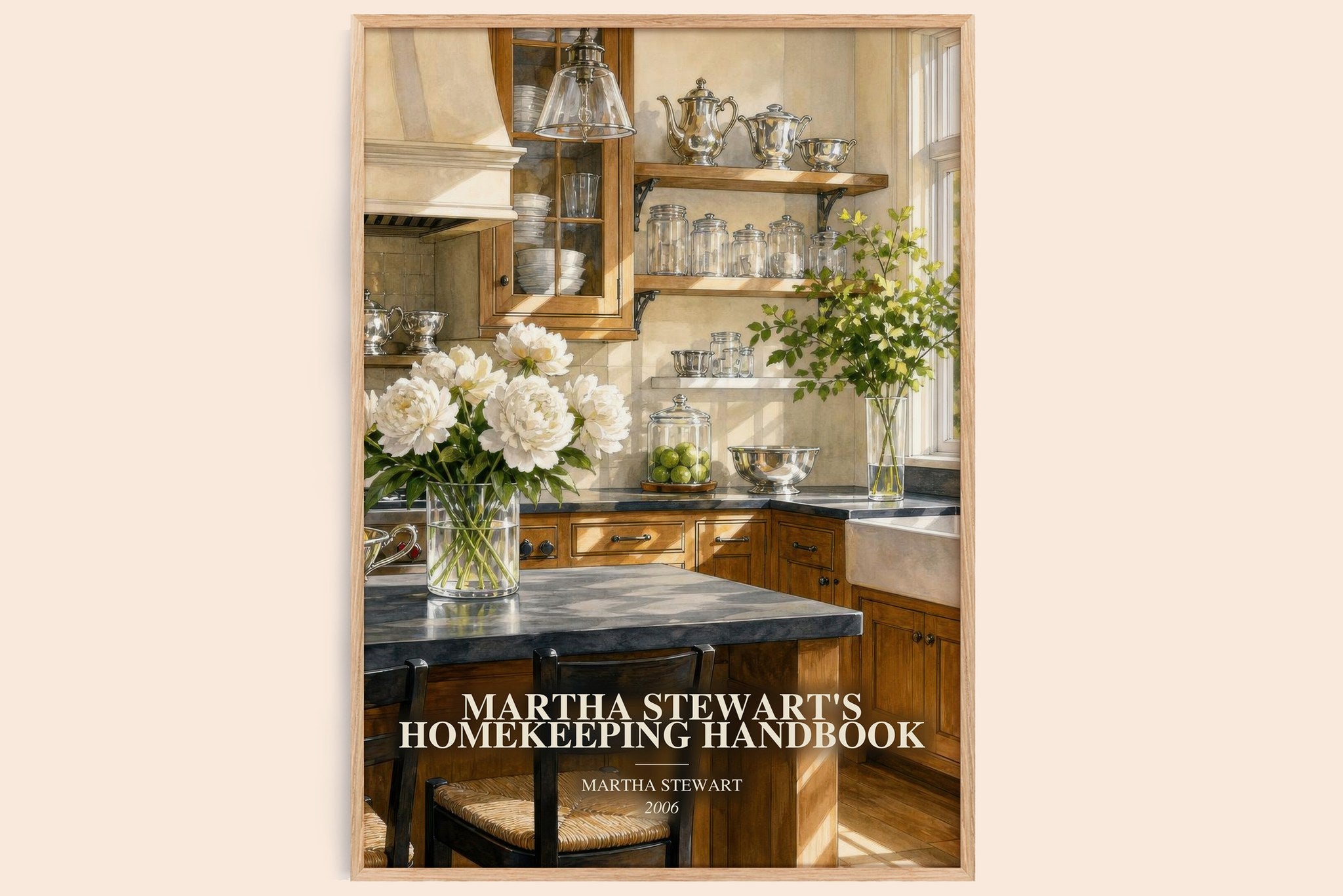 Martha Stewart's Homekeeping Handbook Book Watercolour Illustration by Martha Stewart