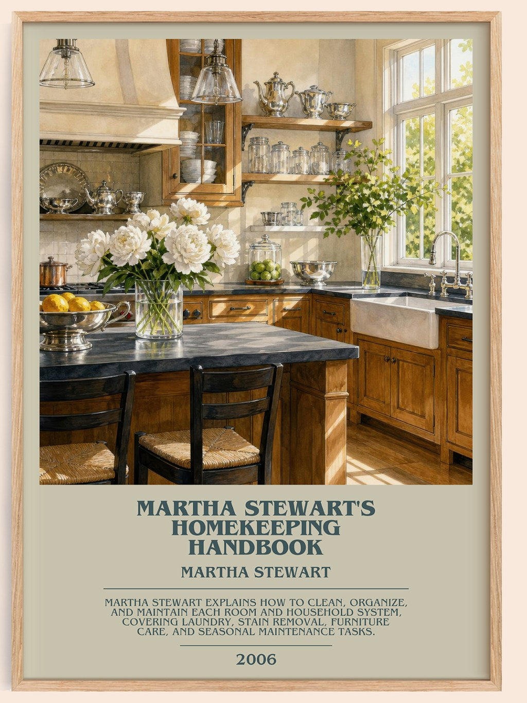Martha Stewart's Homekeeping Handbook bookish book poster by Martha Stewart – framed literary art print