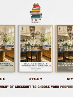 Martha Stewart's Homekeeping Handbook book cover print in frame leaning in hallway – non fiction wall art