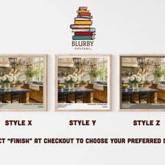 Martha Stewart's Homekeeping Handbook literary print in frame leaning in hallway – non fiction wall art