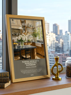 Martha Stewart's Homekeeping Handbook bookish print framed by window – literary home decor