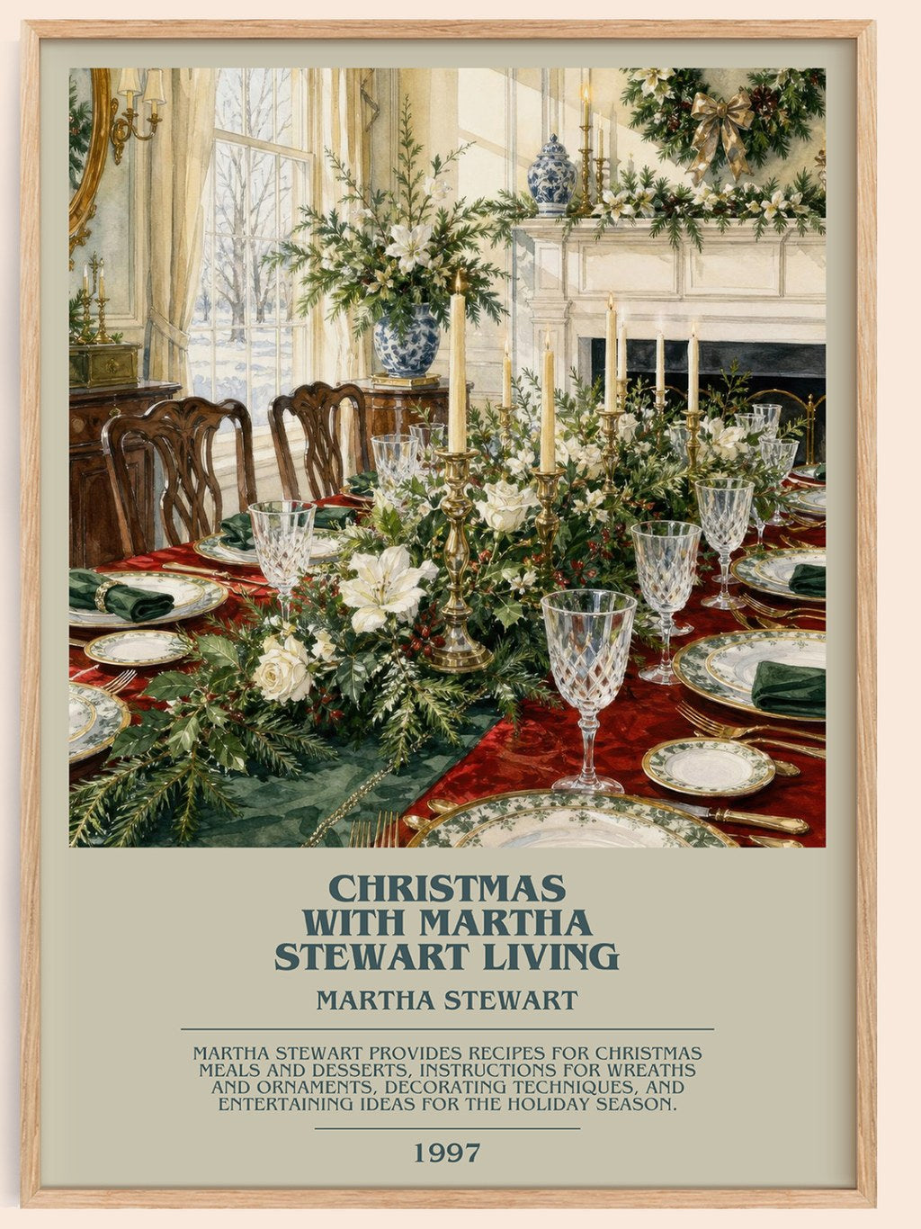 Christmas with Martha Stewart living bookish book poster by Martha Stewart – framed literary art print