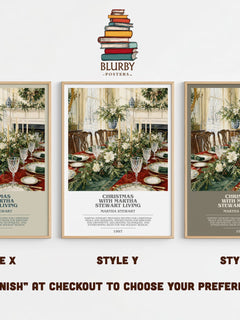 Christmas with Martha Stewart living bookish print in frame leaning in hallway – non fiction wall art