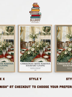 Christmas with Martha Stewart living Book Cover Poster by M. Stewart – Style X, Y and Z side by side – choose your finish