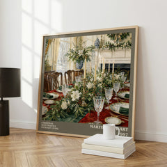 Christmas with Martha Stewart living literary print framed by window – literary home decor