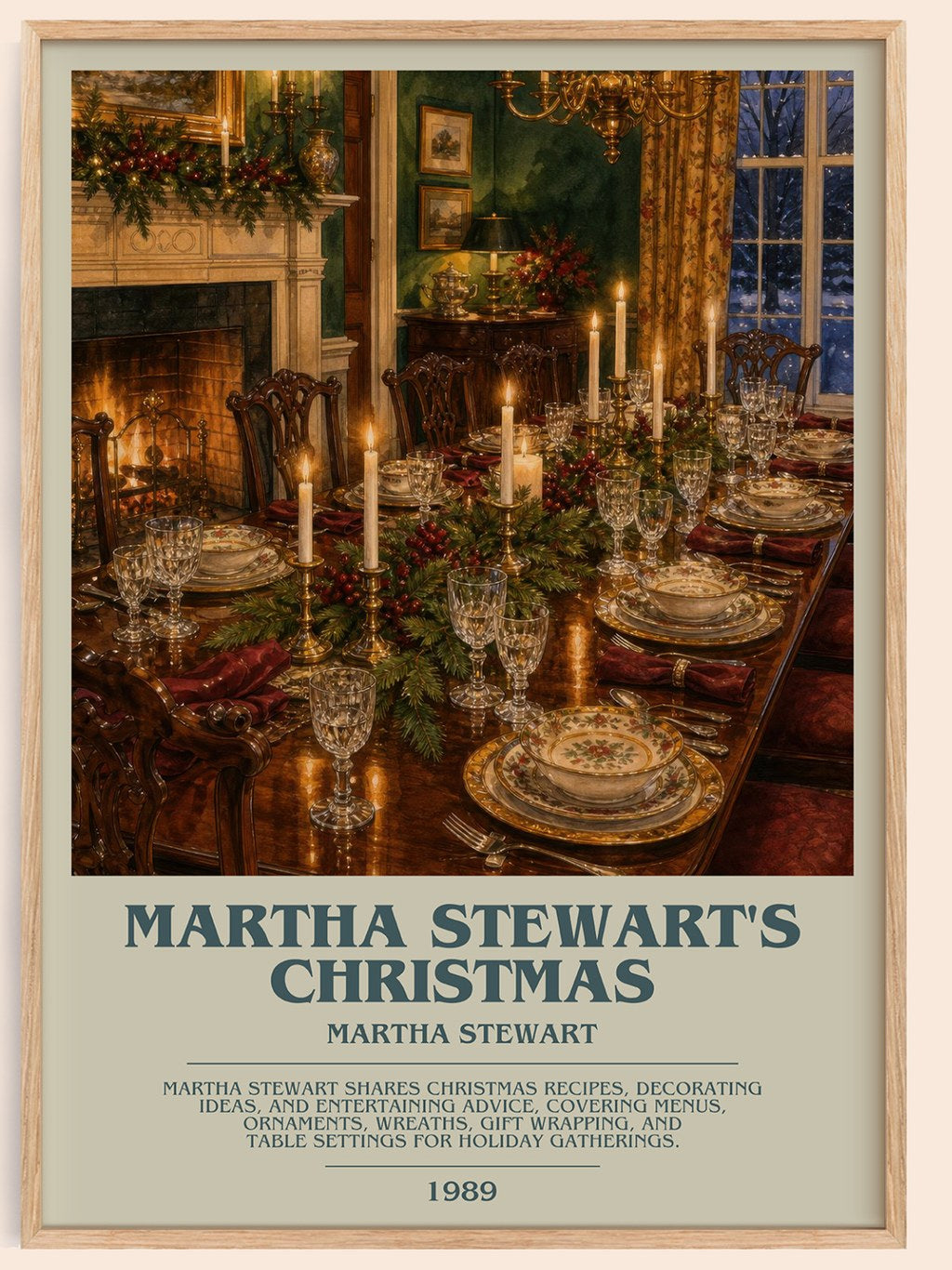 Martha Stewart's Christmas bookish book poster by Martha Stewart – framed literary art print