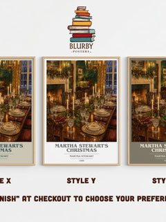 Martha Stewart's Christmas book cover print in frame leaning in hallway – non fiction wall art