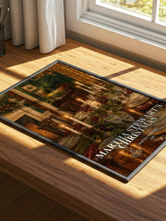 Martha Stewart's Christmas watercolour book poster framed on wall – non fiction wall art