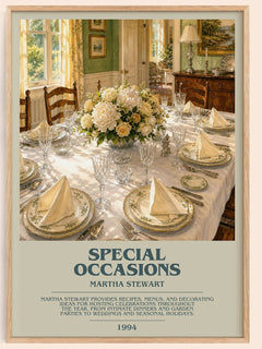 Special occasions bookish book poster by Martha Stewart – framed literary art print