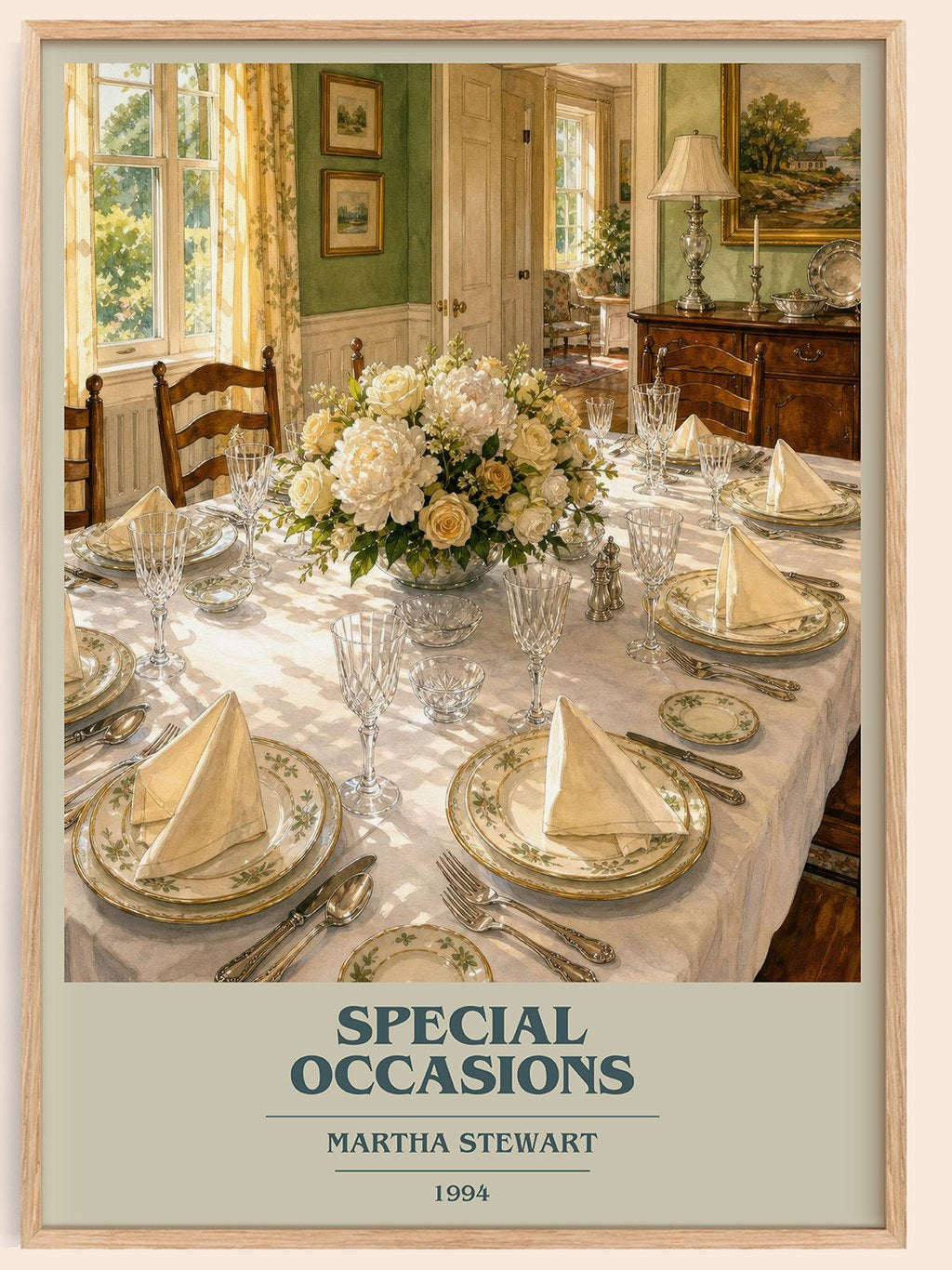 Special occasions book cover book poster by Martha Stewart – framed literary art print