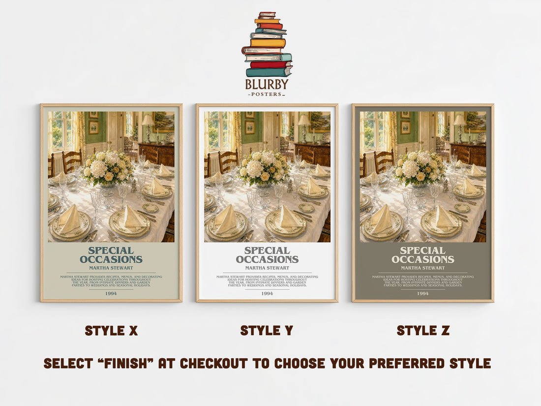 Special occasions bookish print in frame leaning in hallway – non fiction wall art (mockup)