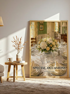 Special occasions watercolour print in frame leaning in hallway – non fiction wall art